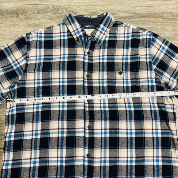 Weatherproof Vintage Men's Plaid Flannel Button Down Shirt XL/EG Blue Black - Picture 9 of 11